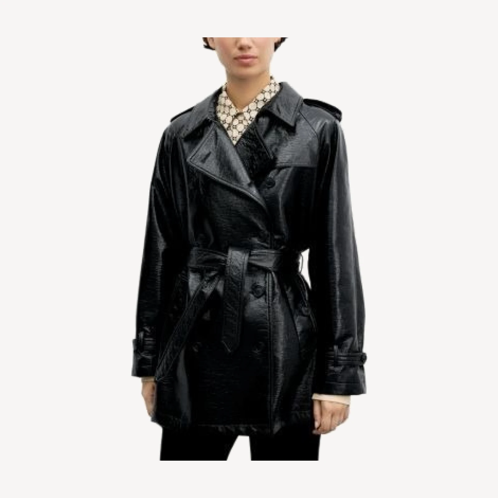 Gerard Darel Vicky Faux Leather Trench Coat
