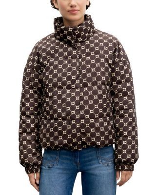 Gerard Darel Amar Checkered Puffer Coat