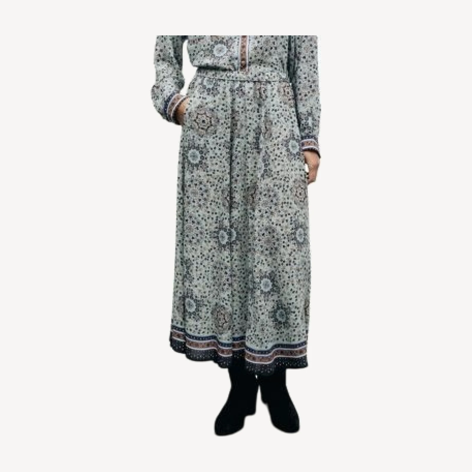 Gerard Darel Tifenn Printed Pull On Maxi Skirt