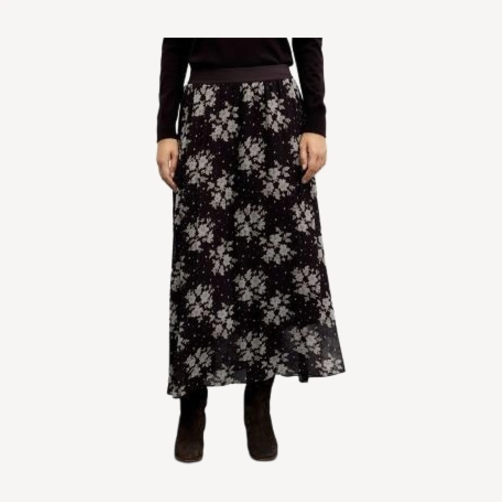 Gerard Darel Tessy Printed Pull On Midi Skirt
