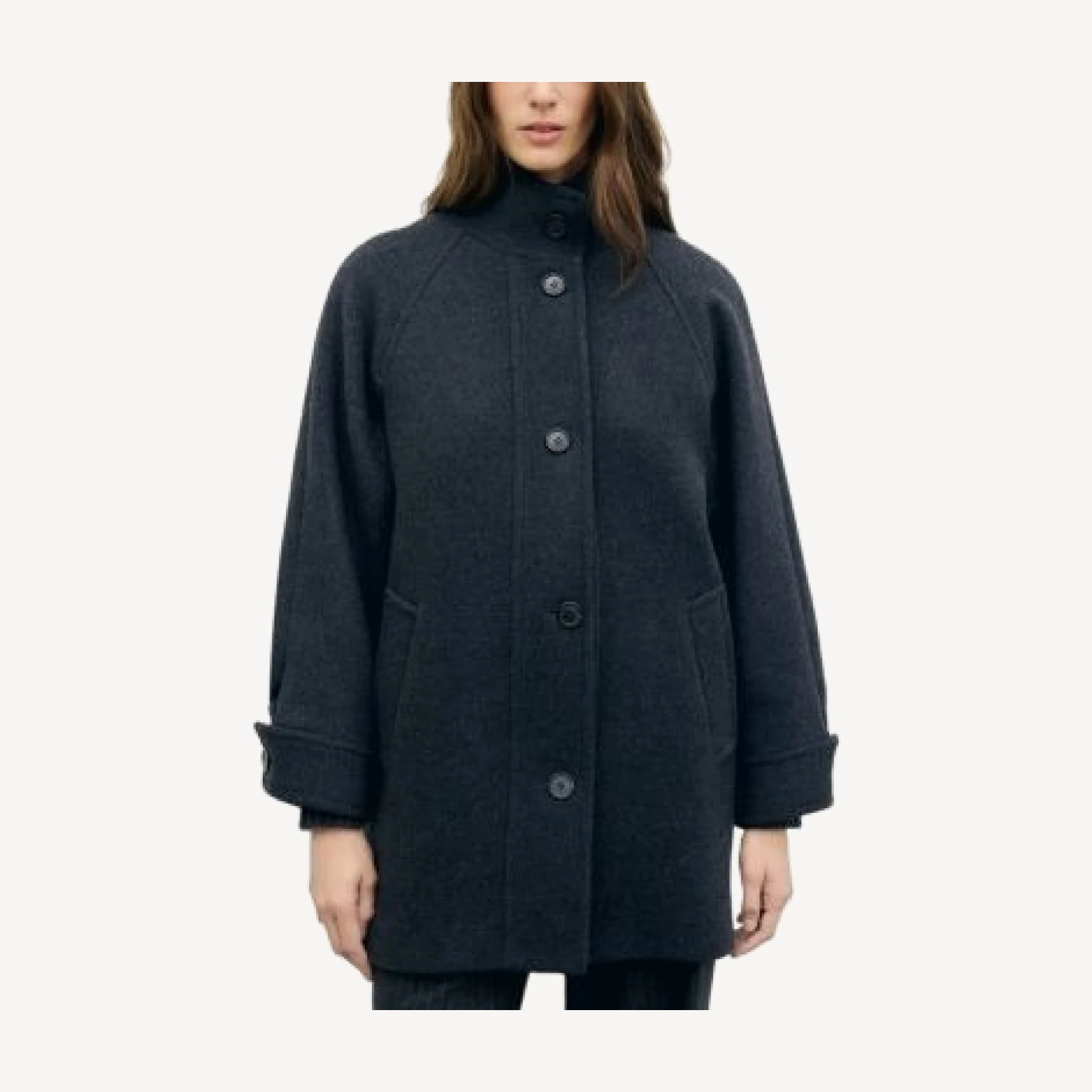 Gerard Darel Avry Wool Blend High Collar Coat