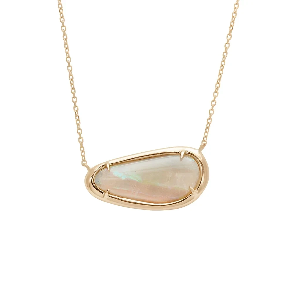 Opal Amulet Necklace - Yellow Gold & Opal