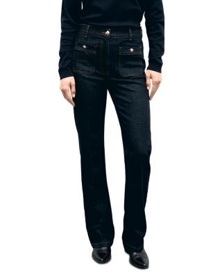 Gerard Darel Ivana High Rise Straight Jeans in Black