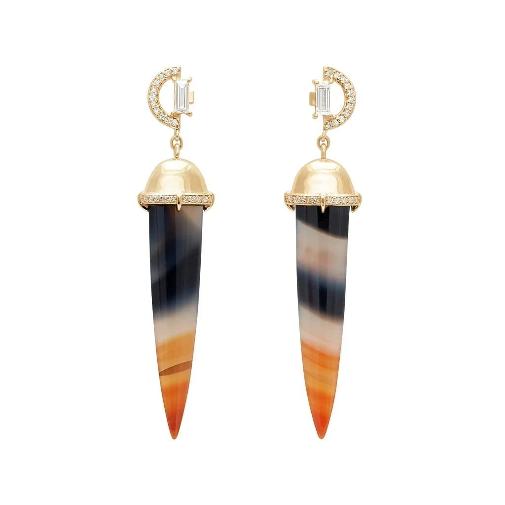Sunset Chalcedony Theda Drop Earrings