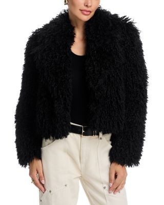 L'Agence Aura Crop Faux Fur Coat