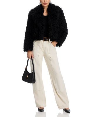 L'Agence Aura Crop Faux Fur Coat