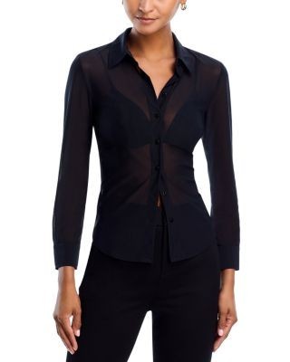 L'Agence Indiana Fitted Mesh Blouse