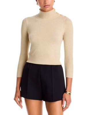 L'Agence Kamdyn Crop Mock Neck Sweater