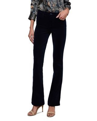 L'Agence Stevie Velvet High Rise Straight Jeans in Deep Midnight