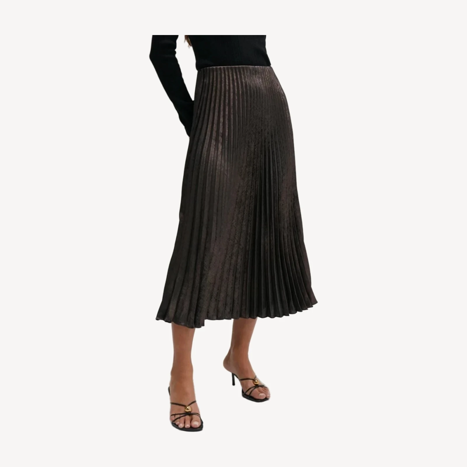 METALLIC PLEATED SKIRT