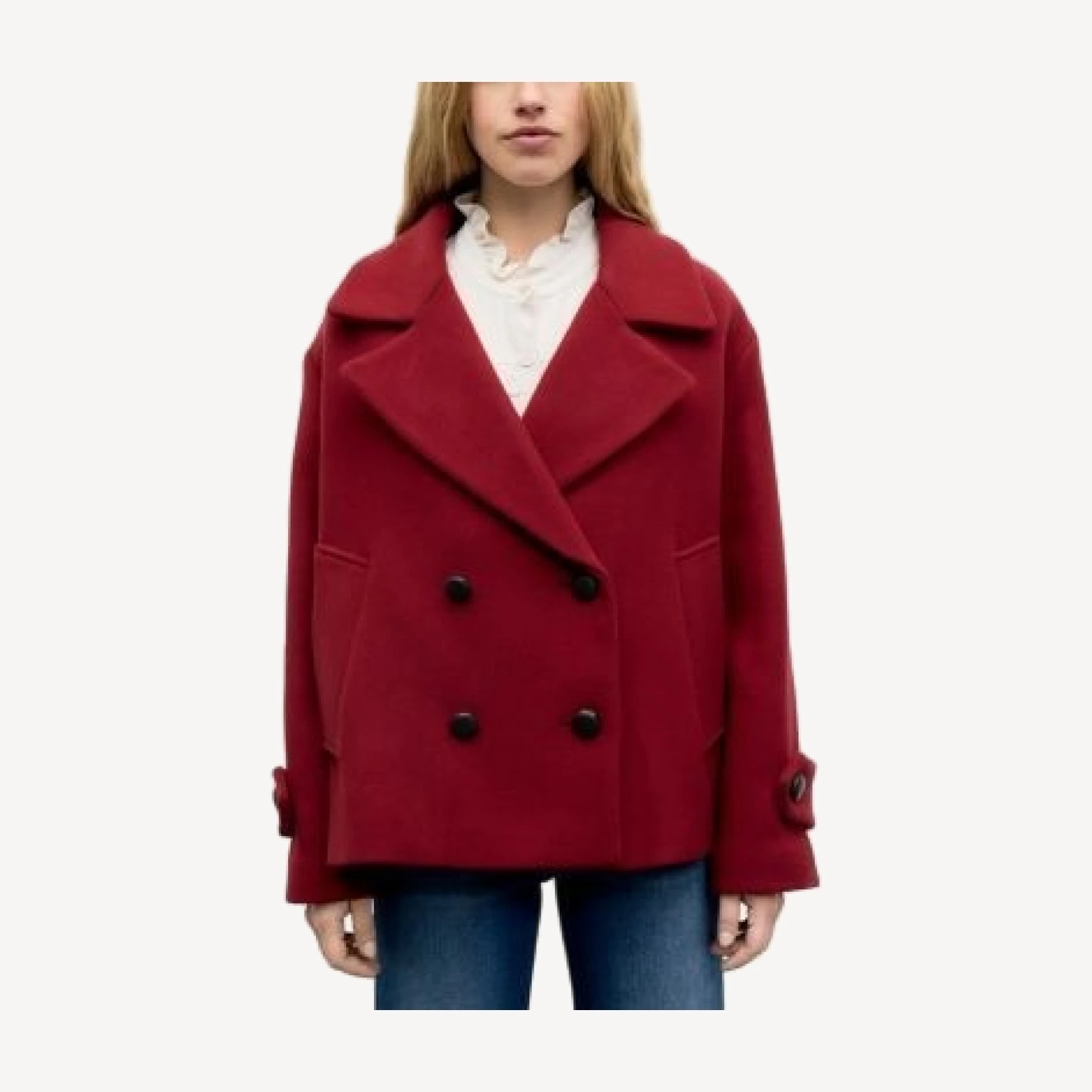 Gerard Darel Alla Wool Blend Oversized Collar Coat
