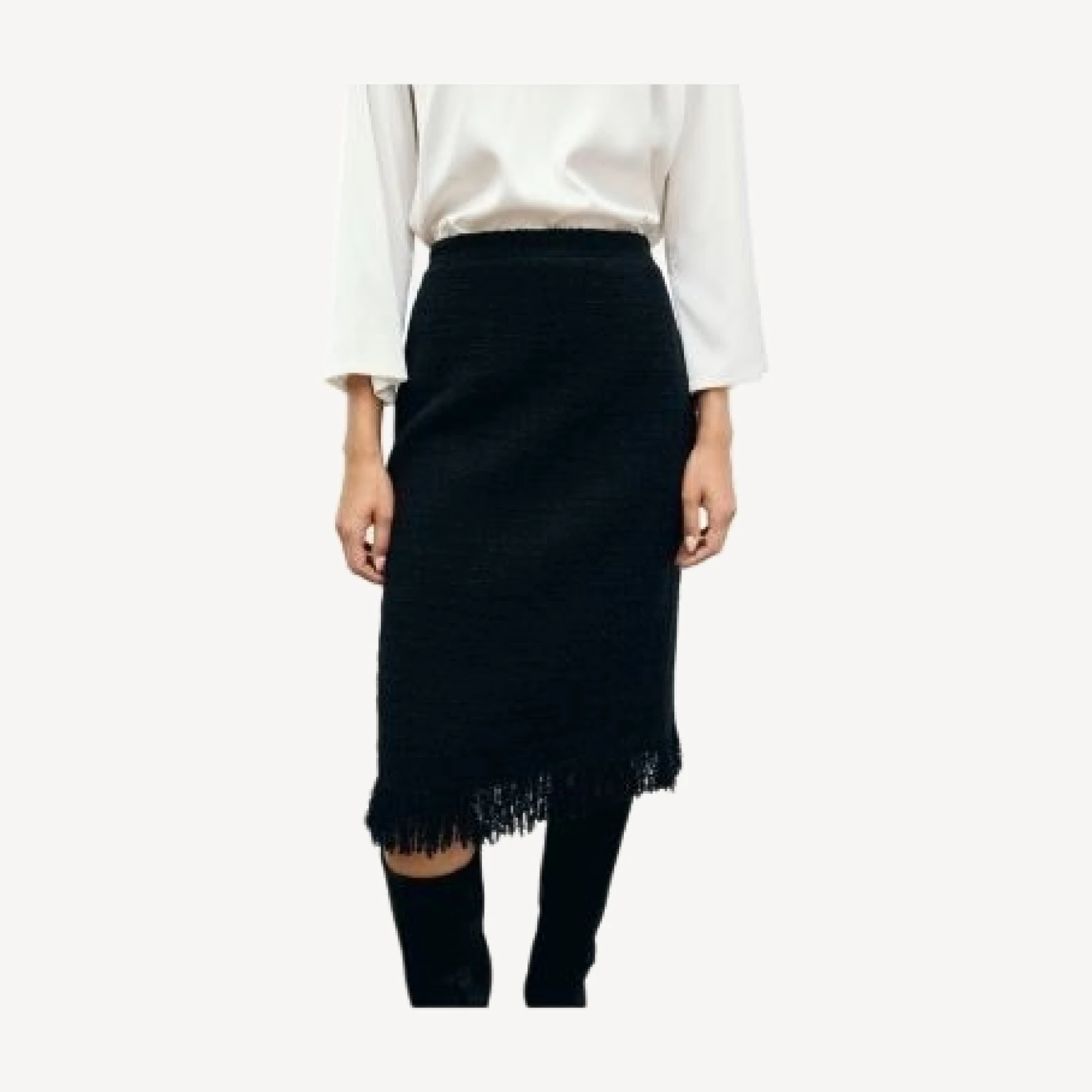 Gerard Darel Tess Fringe Trim Skirt