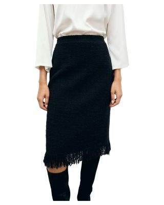 Gerard Darel Tess Fringe Trim Skirt