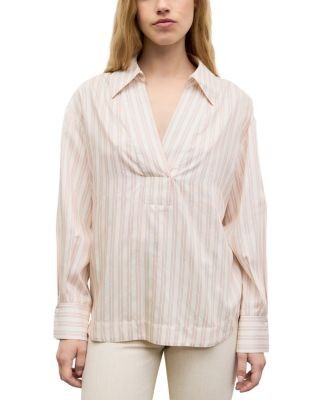 Gerard Darel Louanne Silk Blend Collared Blouse