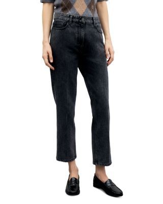 Gerard Darel Irma High Rise Straight Jeans in Charcoal