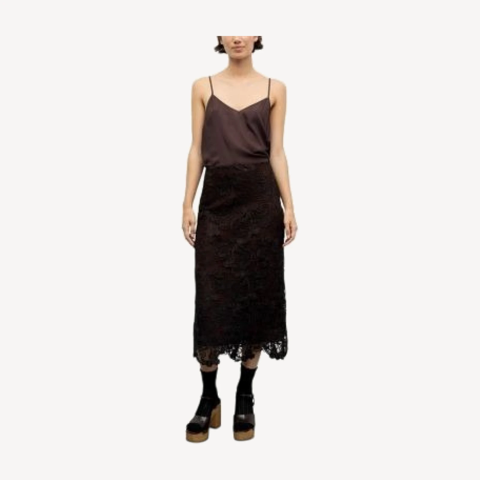 Gerard Darel Tyra Lace Midi Skirt