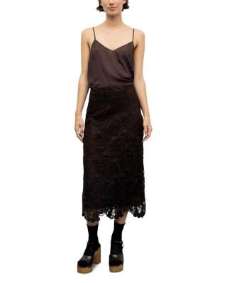 Gerard Darel Tyra Lace Midi Skirt
