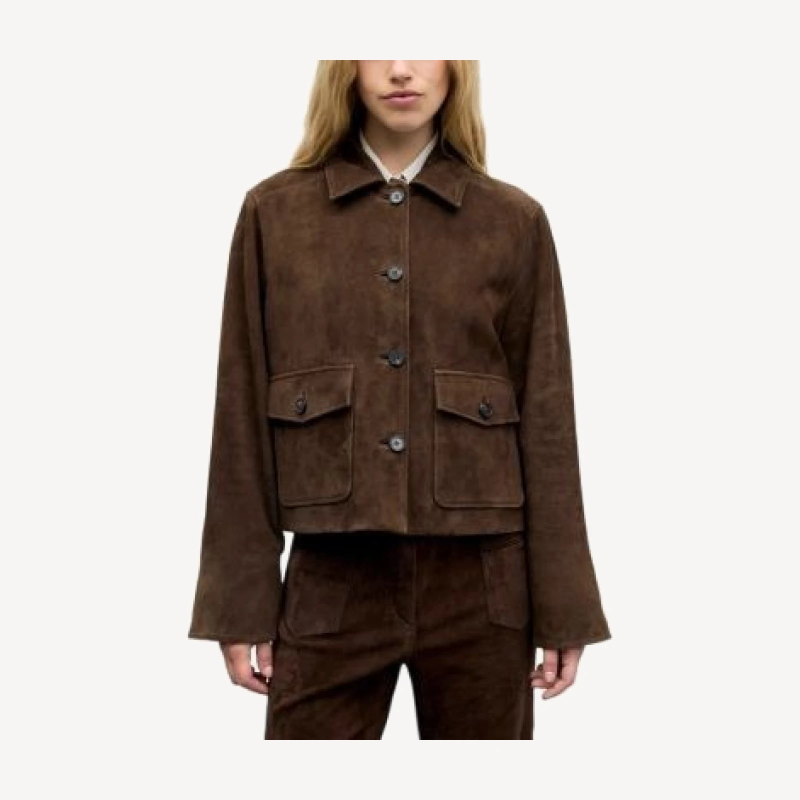 Gerard Darel Pola Suede Button Front Jacket
