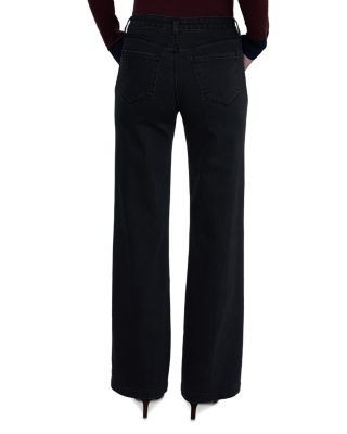 L'Agence Scottie High Rise Wide Leg Jeans in Washed Black