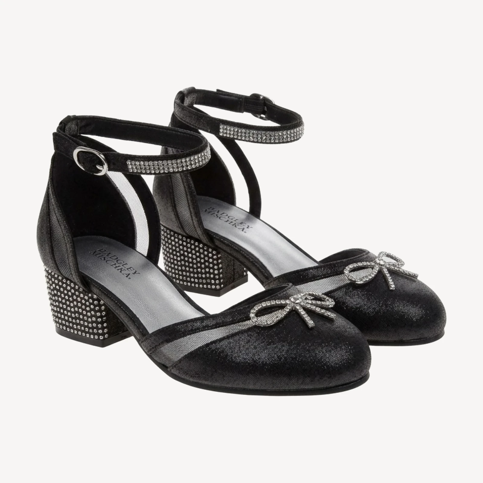 Badgley Mischka Girls' Sparkly Rhinestones and Bow Dress Sandals - Toddler, Little Kid, Big Kid