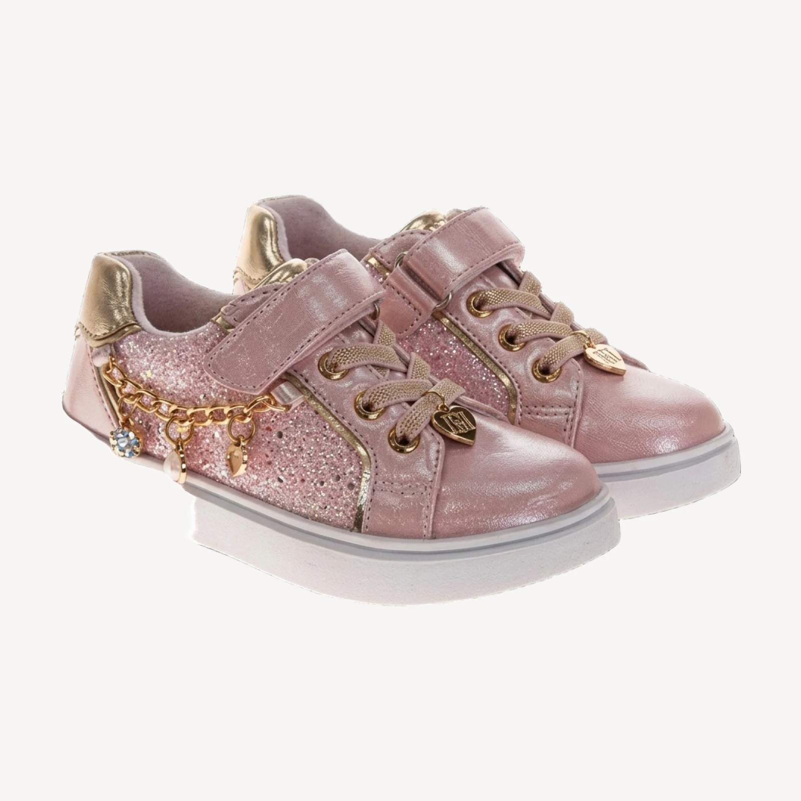 Badgley Mischka Girls' Glittery Charm Sneakers - Toddler