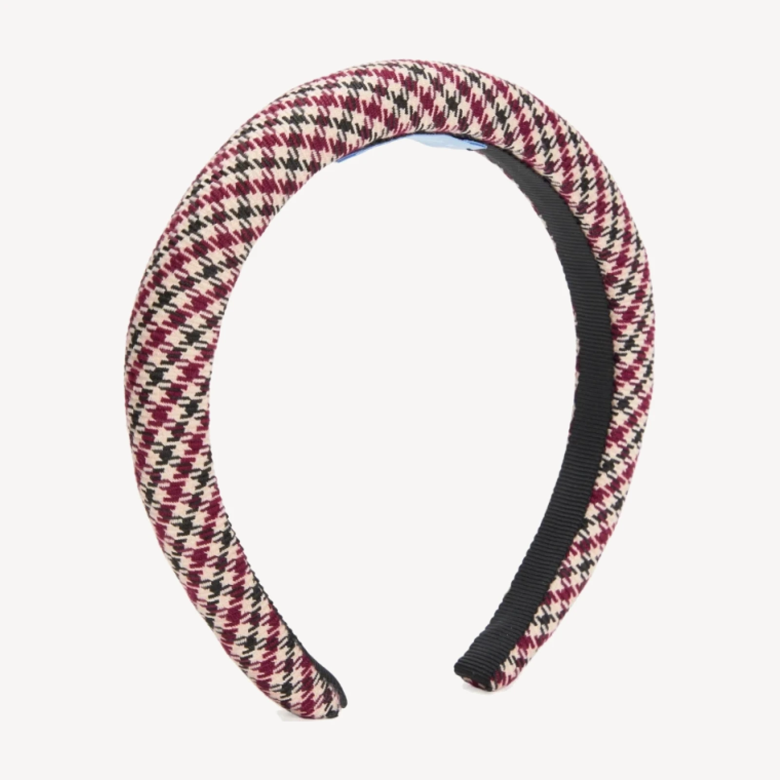 The Cleo Headband - Burgundy Holmes Houndstooth