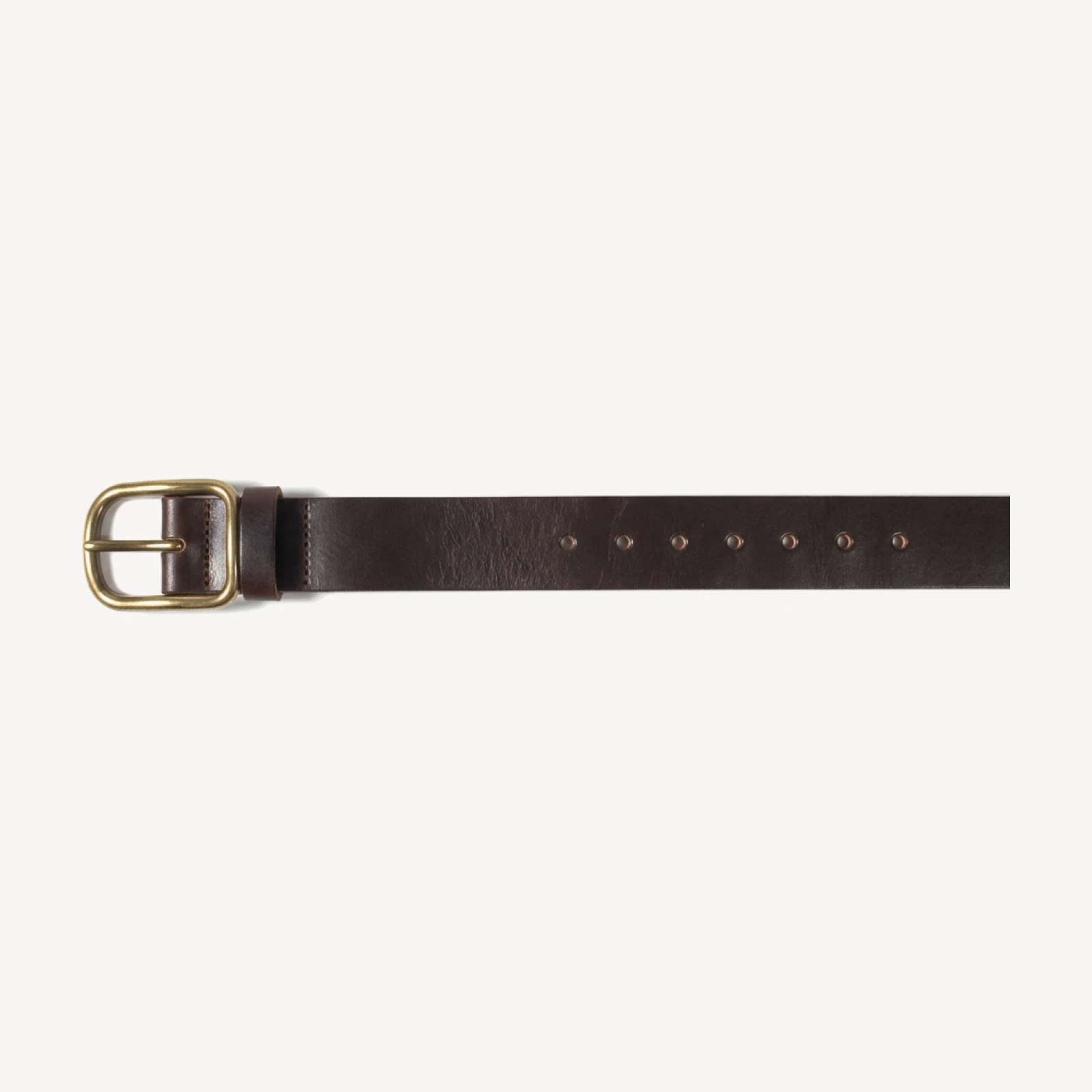 Chocolate Brass Buckle Belt - 1.5