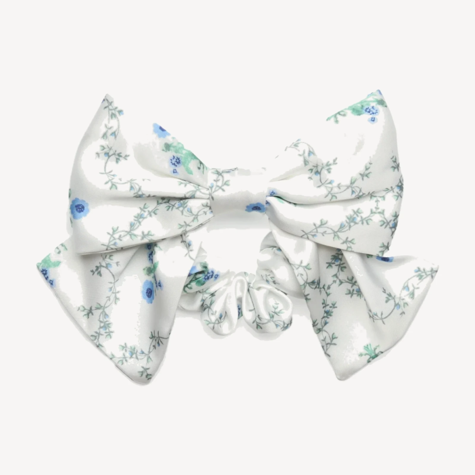 The Bow Scrunchie - Green Trellis