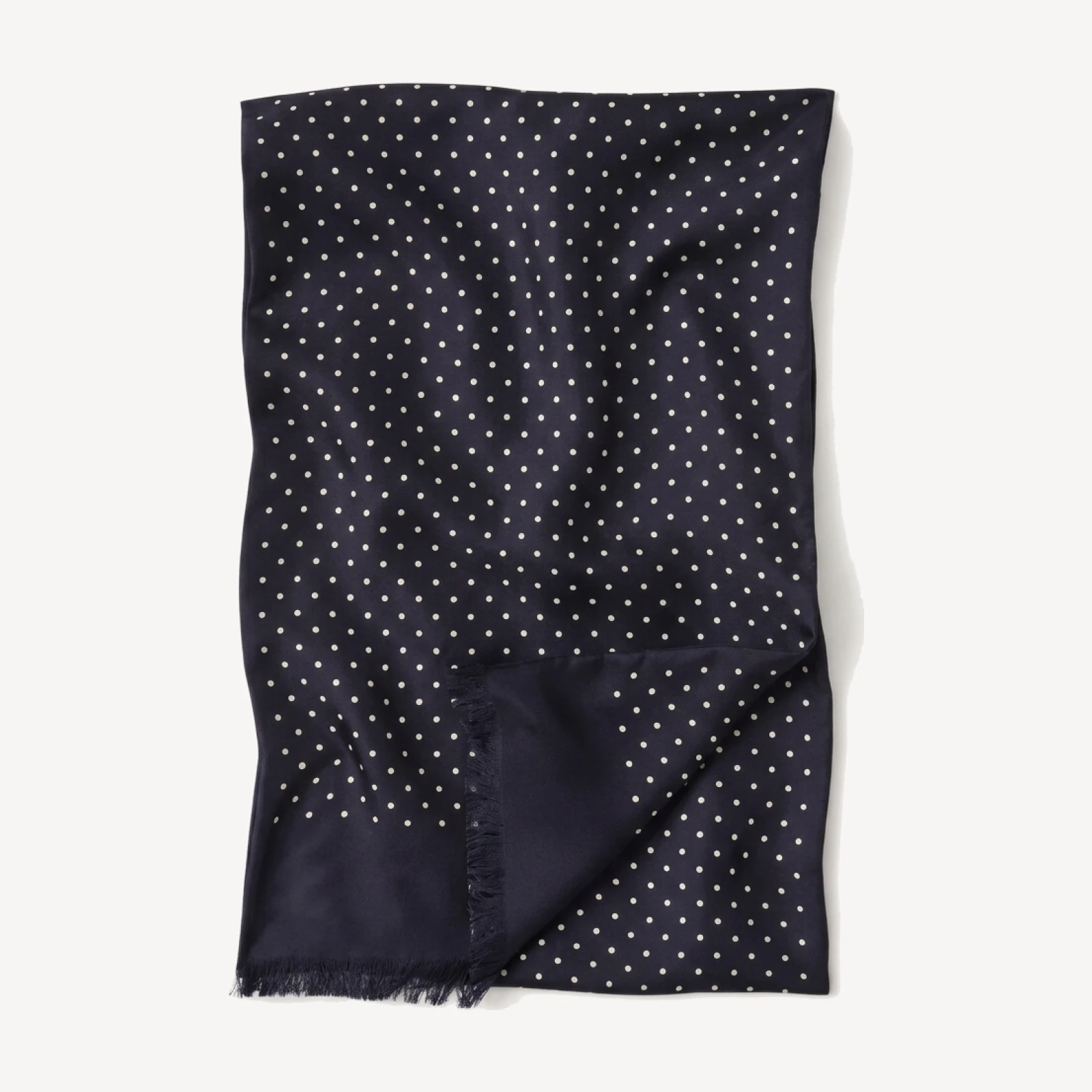 Navy Polka Dot Italian Silk Scarf