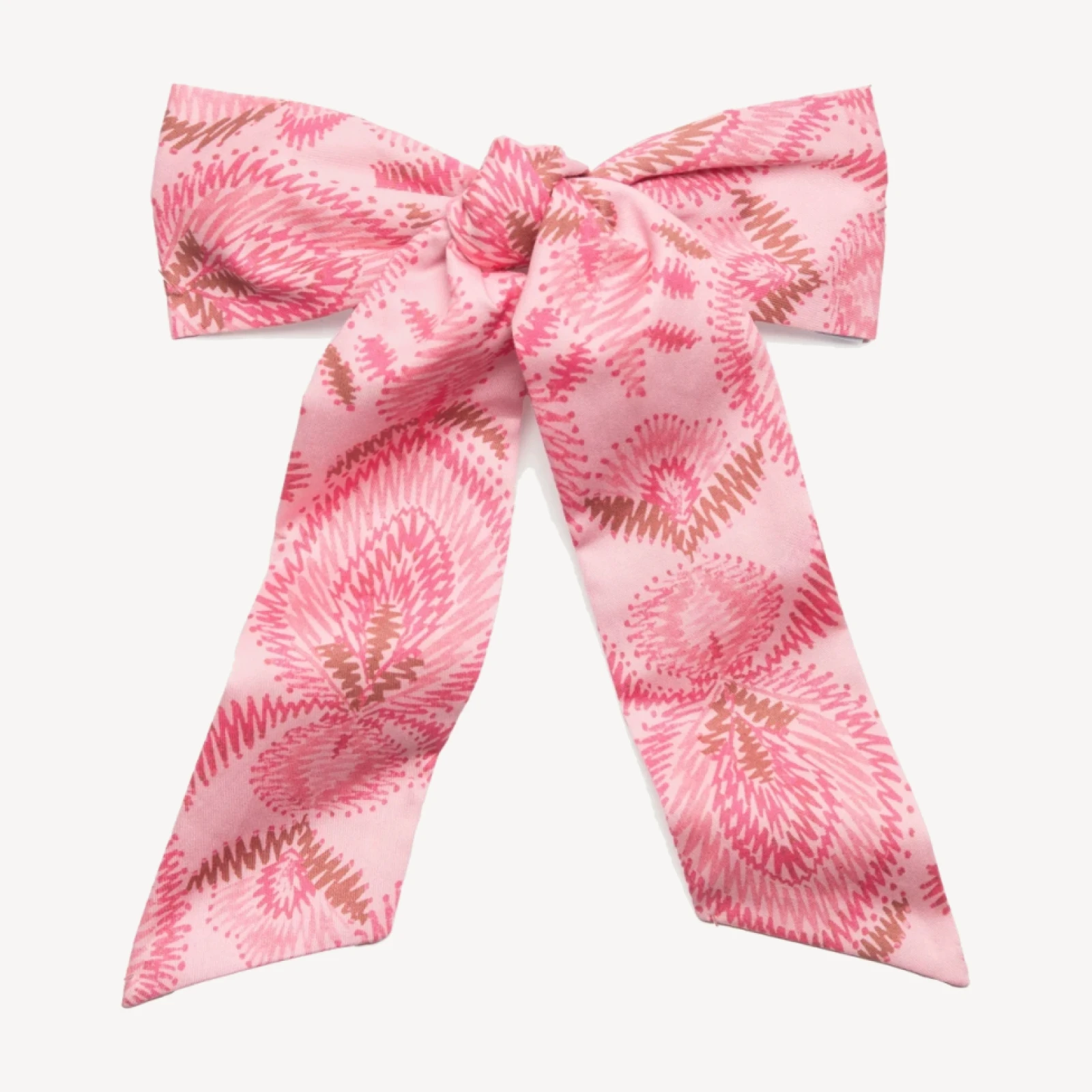 The Belle Bow - Pink Palm Ikat