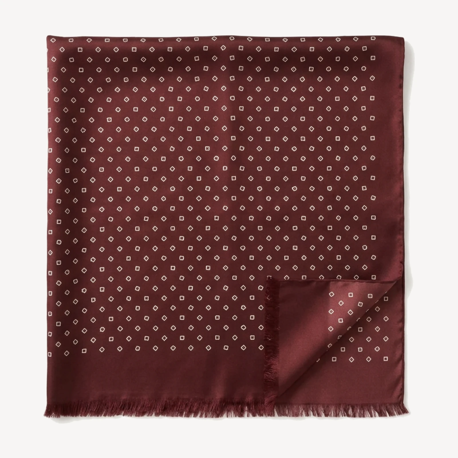 Burgundy Diamond Dot Italian Silk Scarf