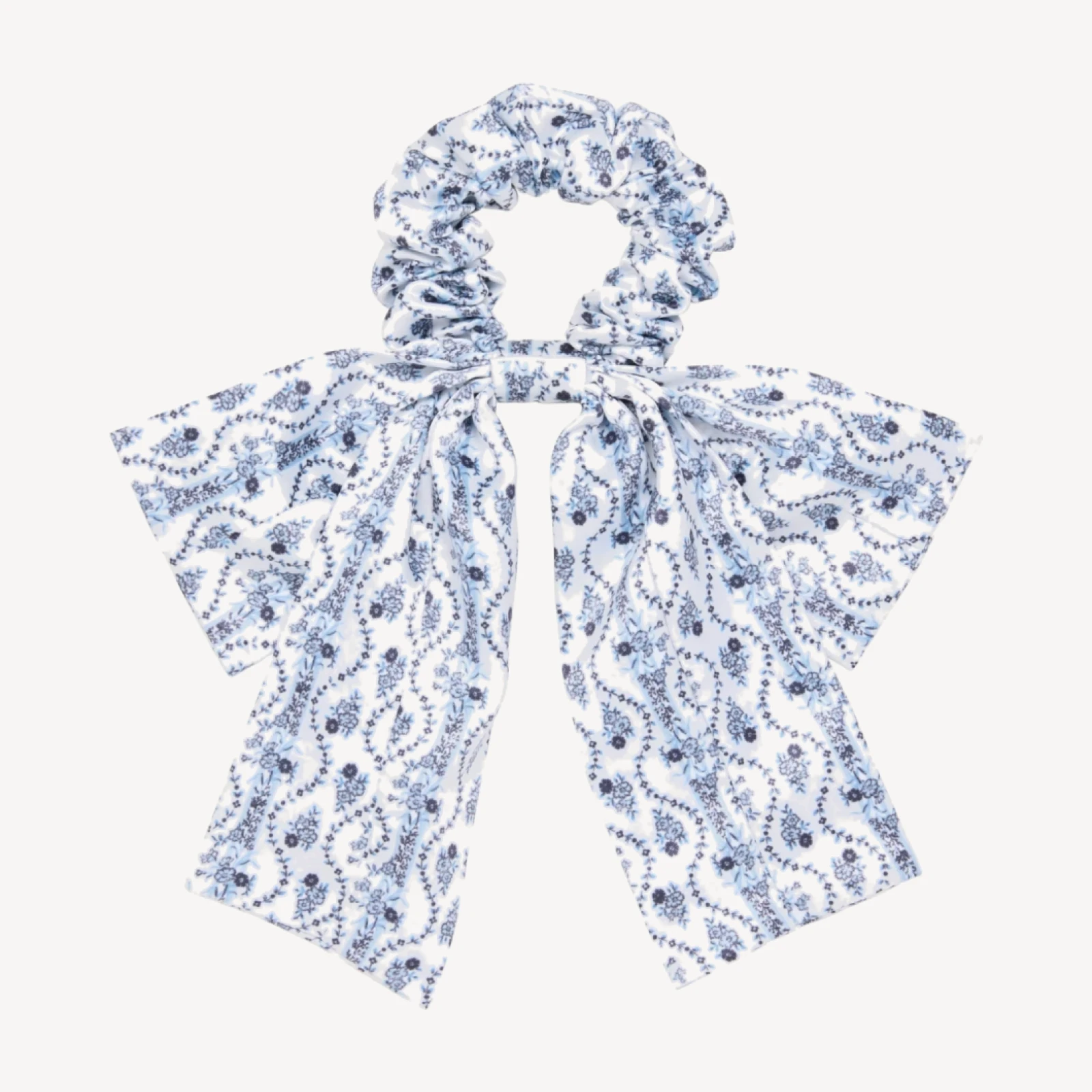 The Hill House x Wet Brush Scrunchie Bow - Blue Vine Stripe