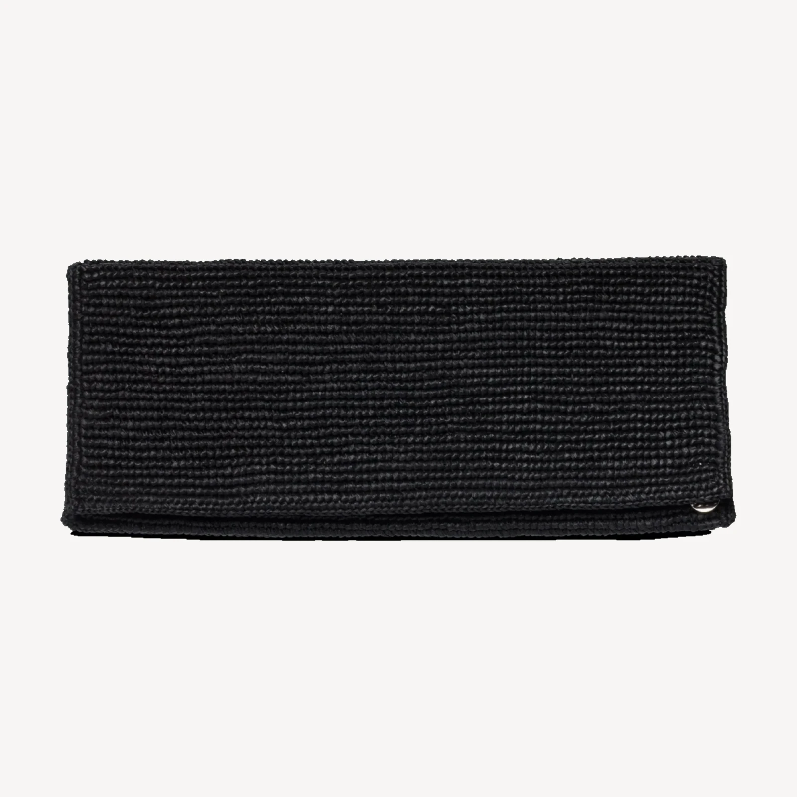 MURIEL CLUTCH -- BLACK RAFFIA