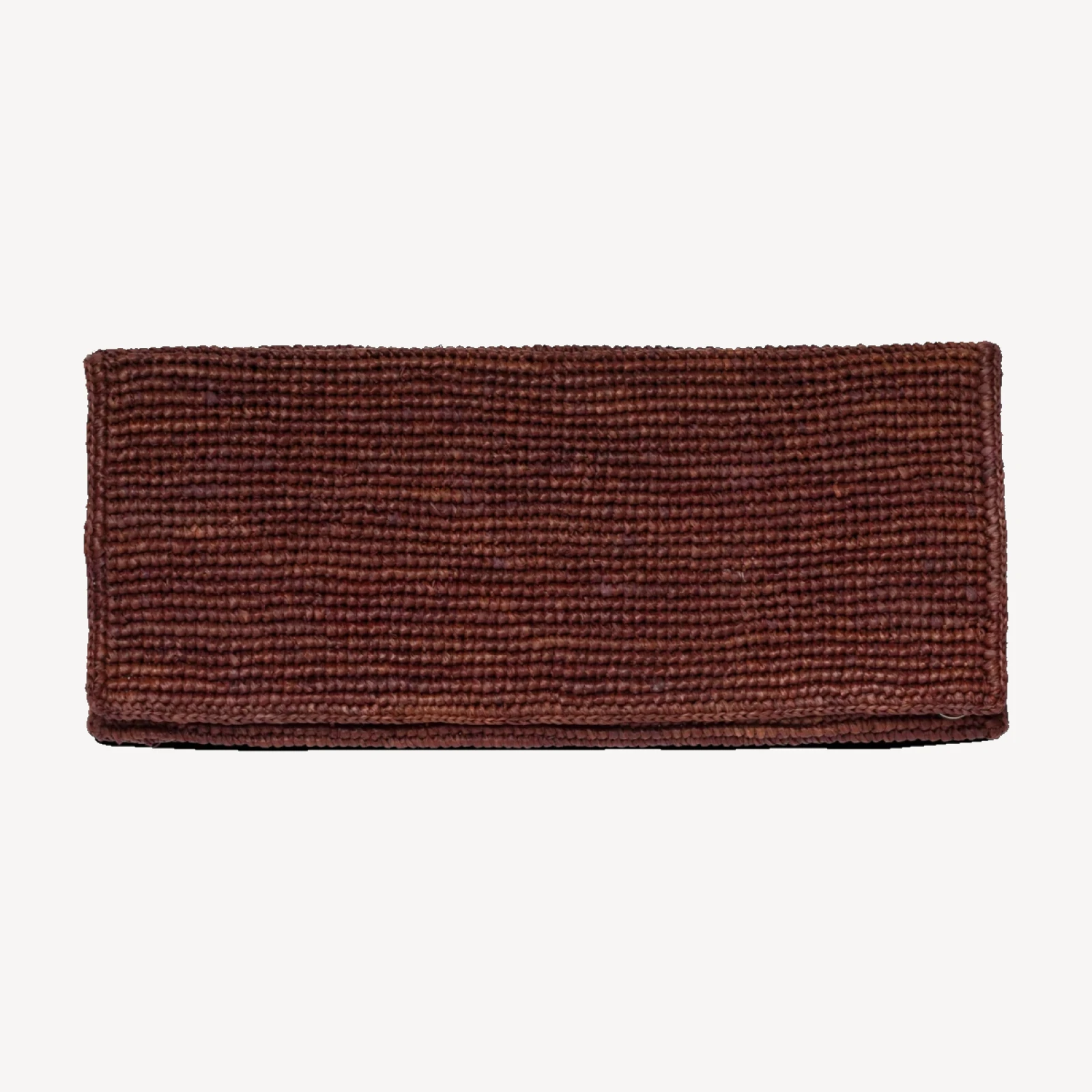 MURIEL CLUTCH -- MARRON RAFFIA