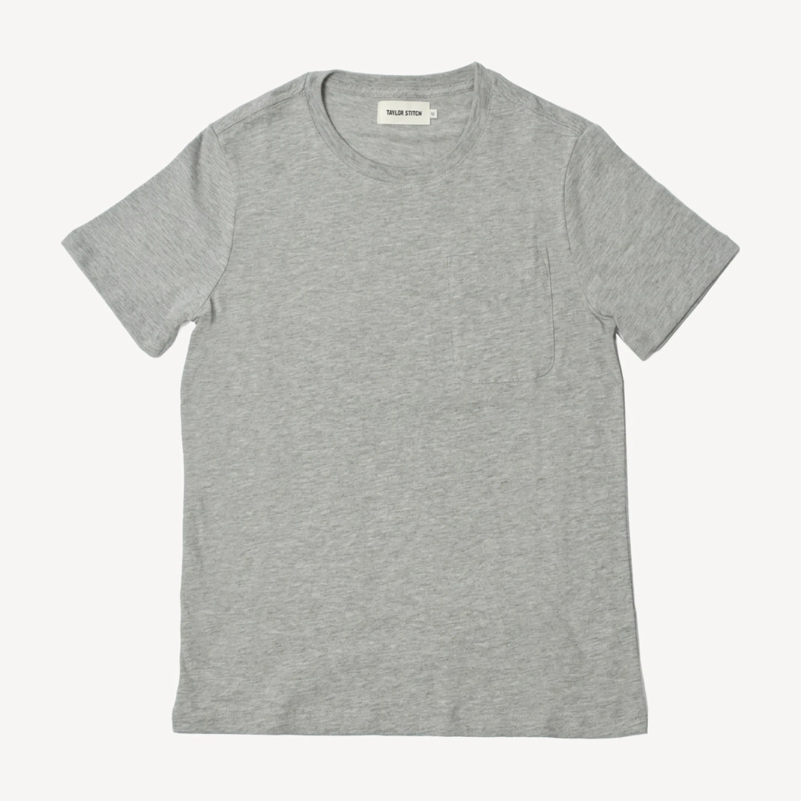 The Crewneck Pocket Tee in Heather Grey