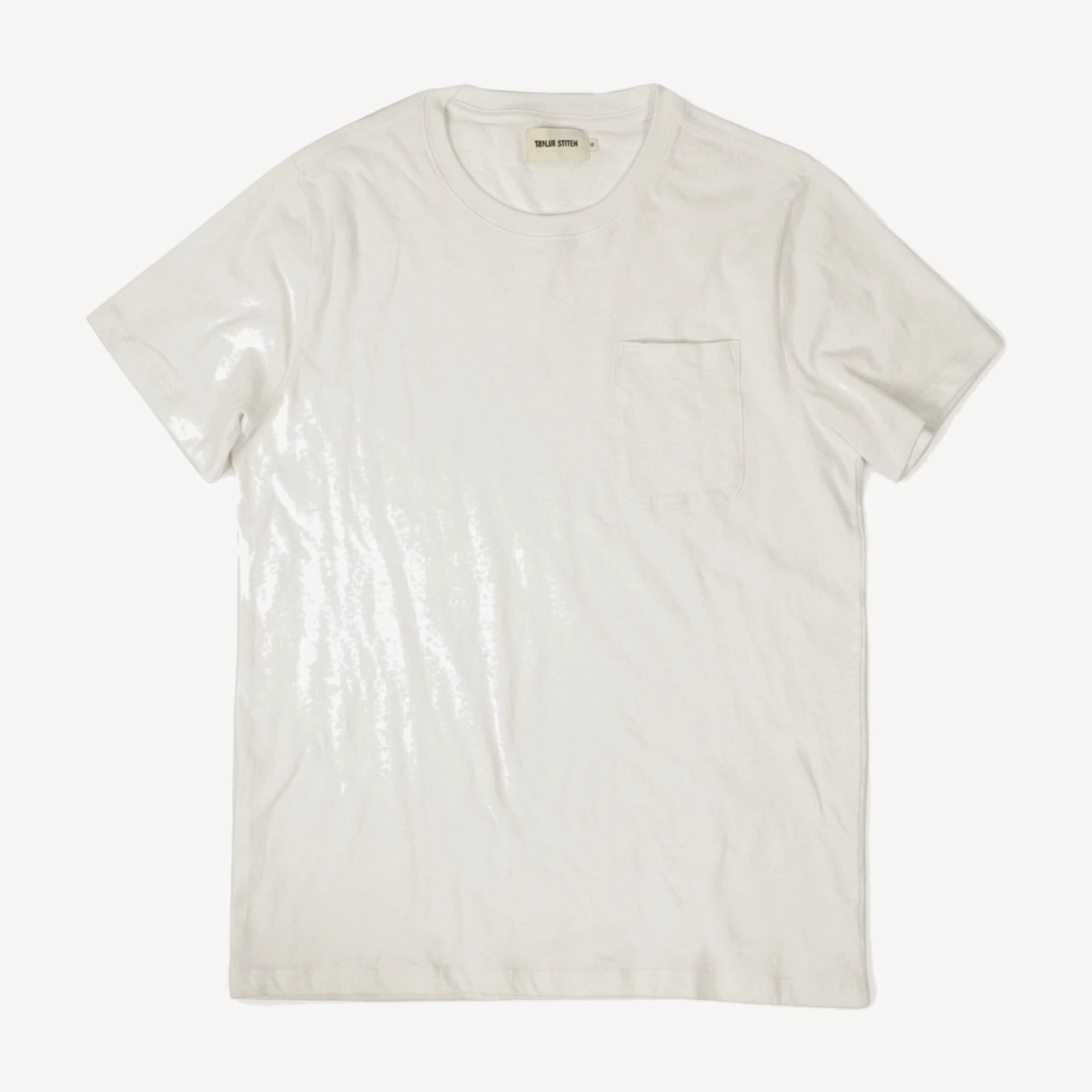 The Crewneck Pocket Tee in Natural