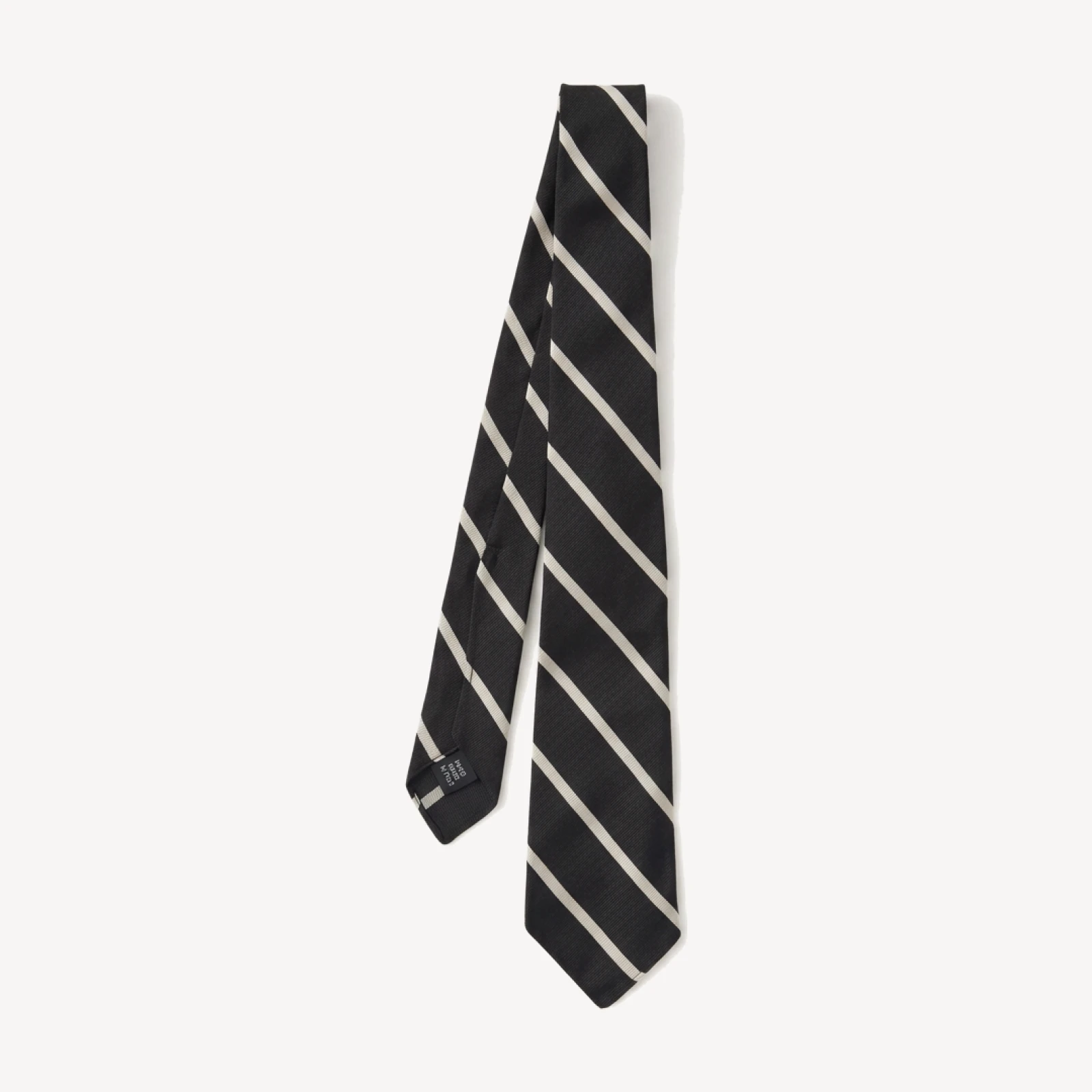 Black Bar Stripe Italian Silk Woven Tie