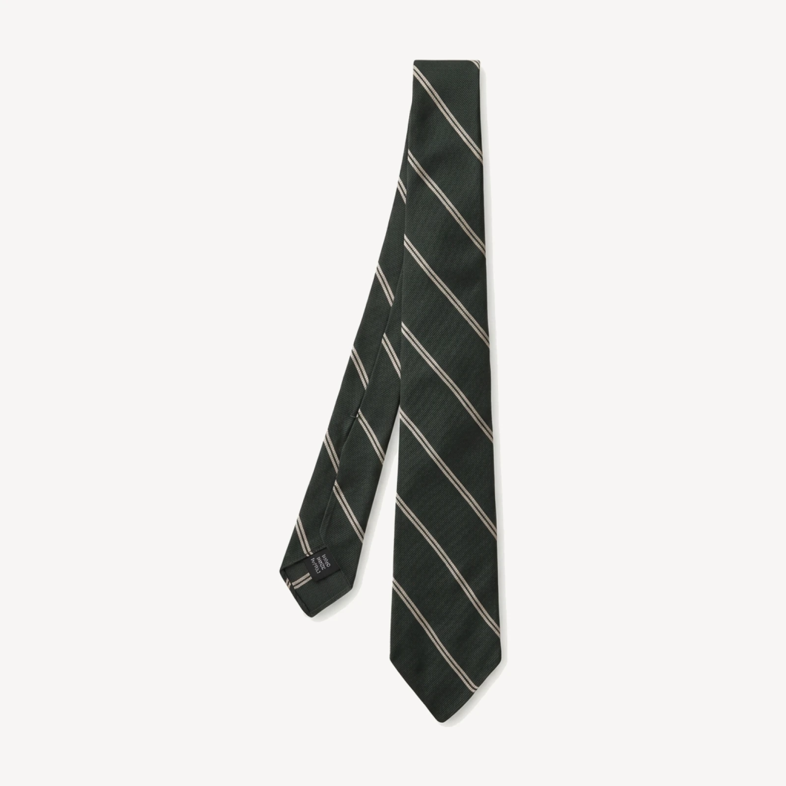 Green Road Stripe Italian Silk Woven Tie