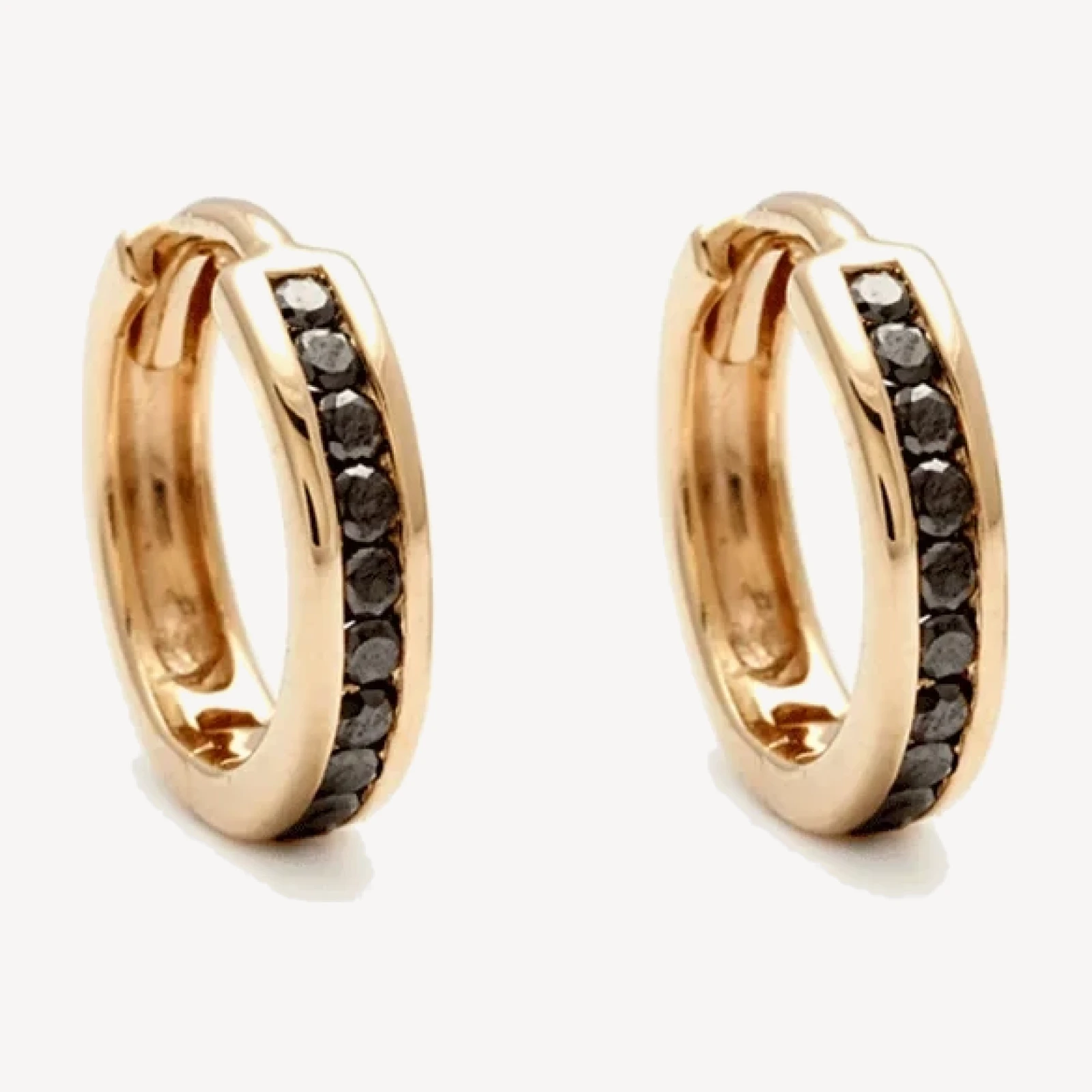 Licol Hoop (SINGLE) - Yellow Gold & Black Diamonds