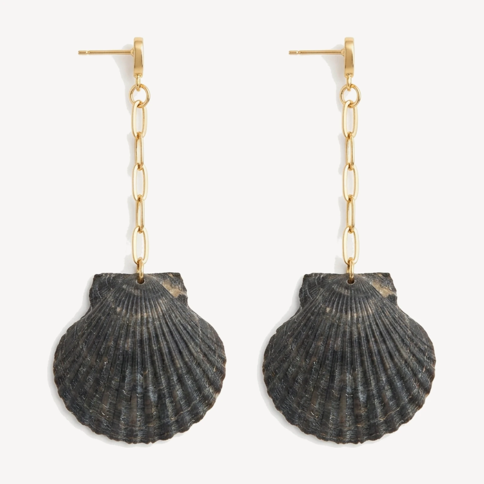 The Ahna Shell Earrings (Chain)