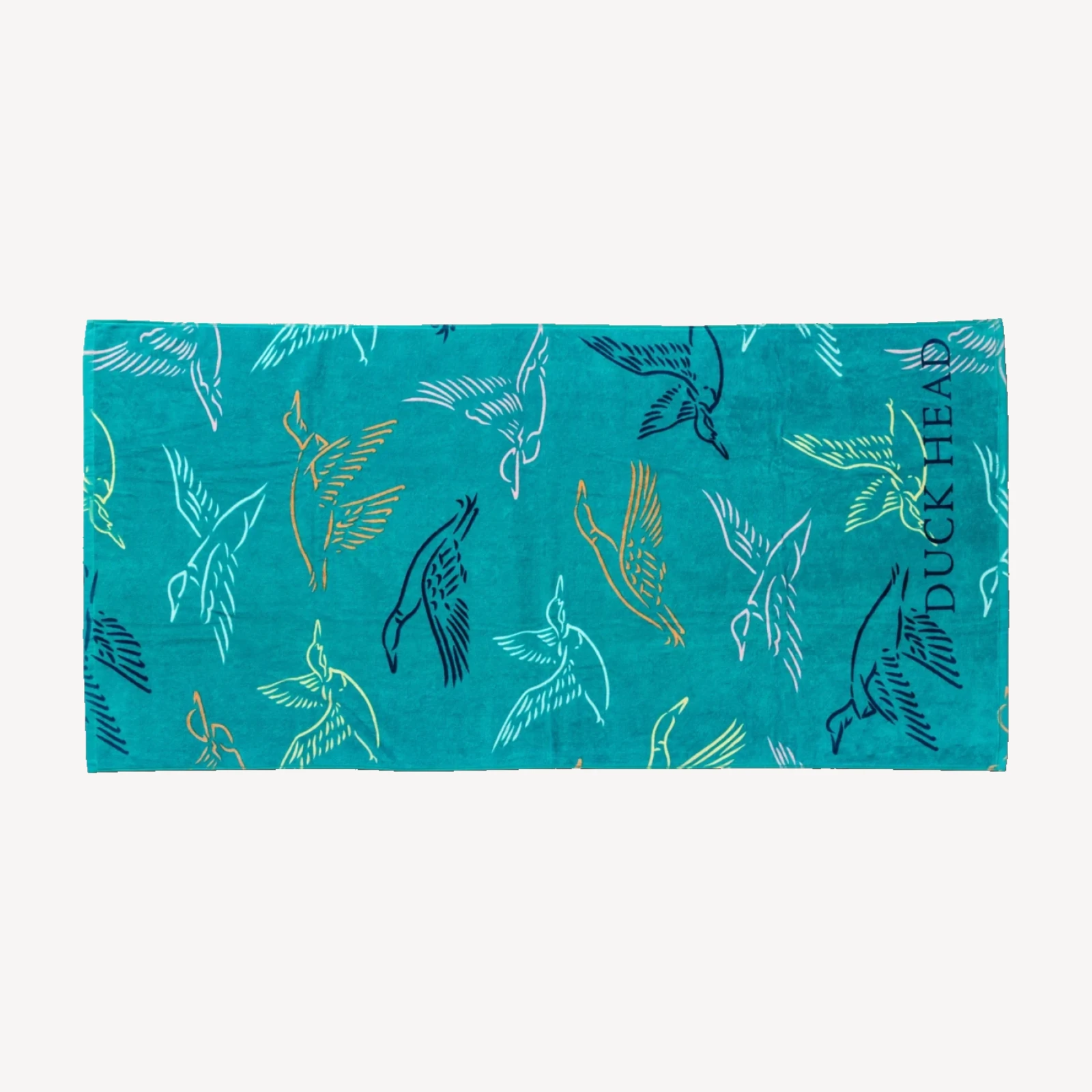 Flying Mallard Beach Towel - Lake Blue
