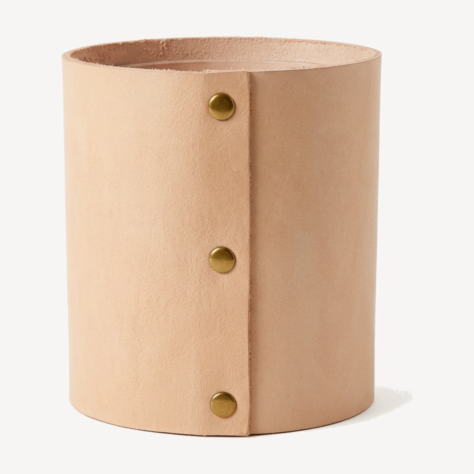 Small Leather Rivet Vase