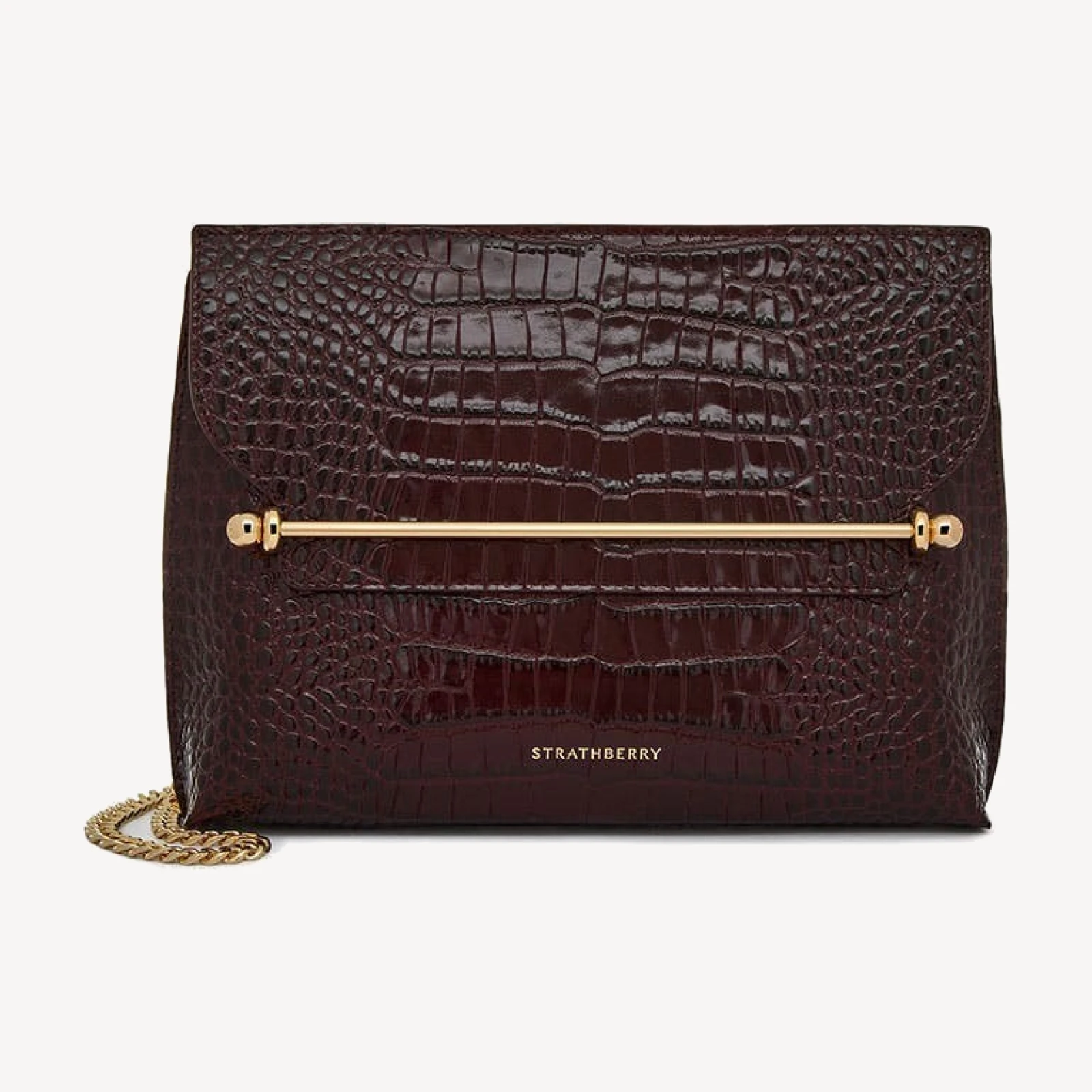 Stylist - Croc-Embossed Leather Burgundy