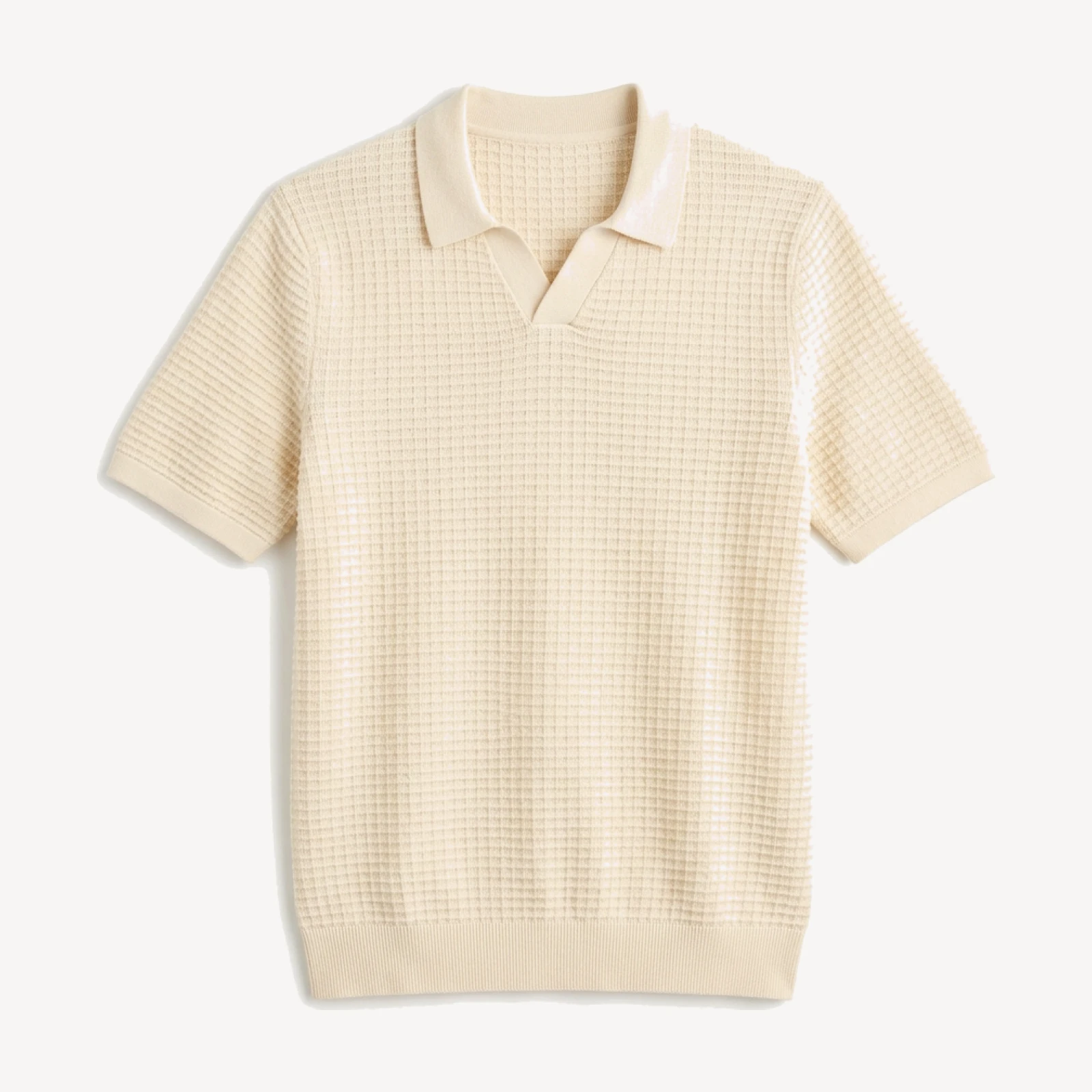 JOHNNY COLLAR WAFFLE KNIT
