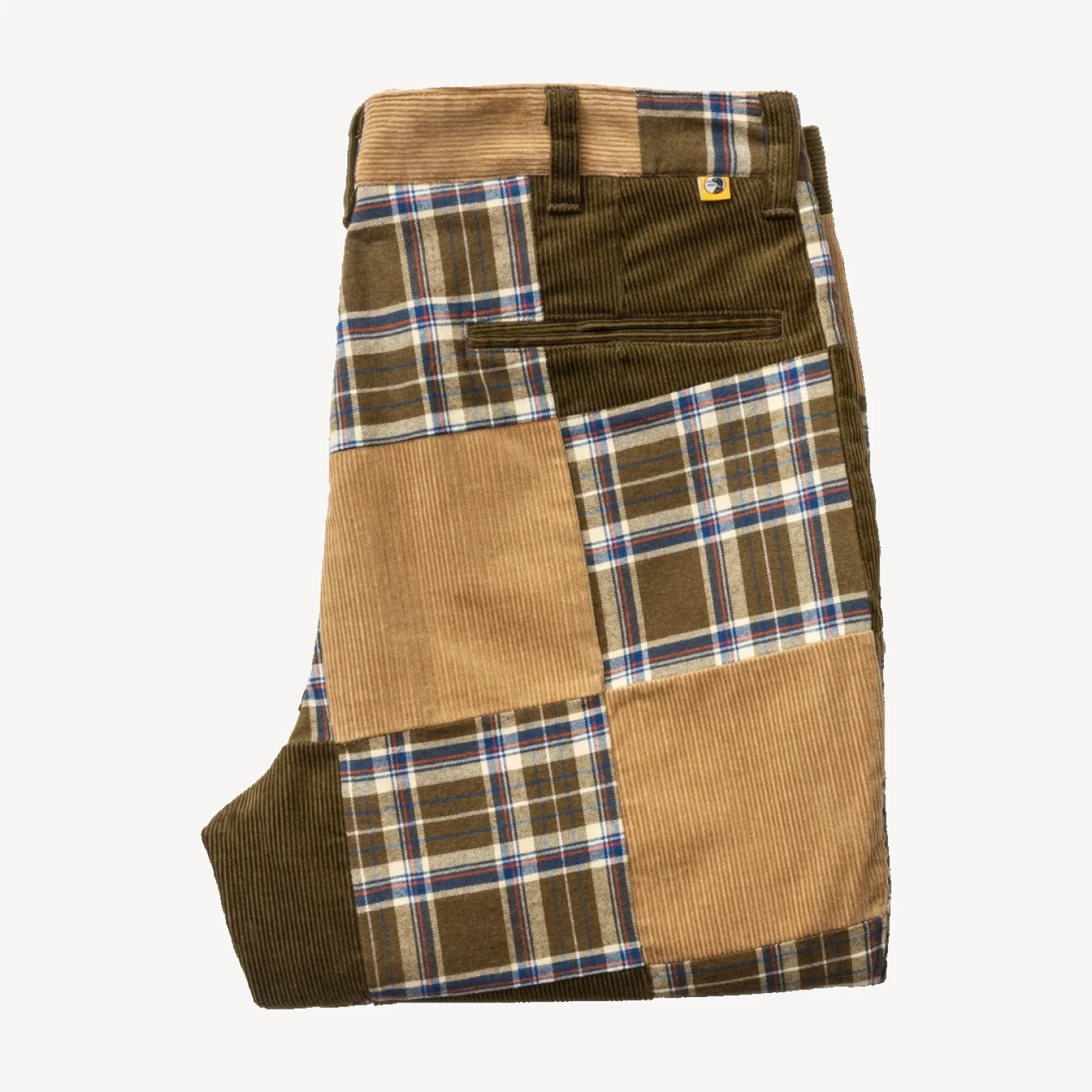 Flannel Corduroy Patchwork Gold School Chino - Multi