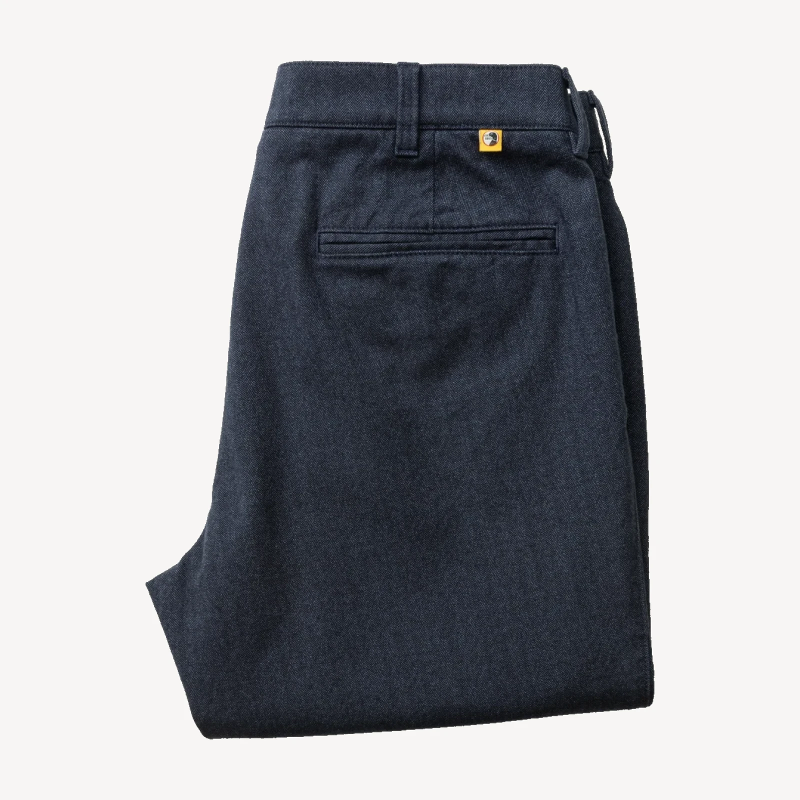 Herringbone Flannel Gold School Chino - Navy