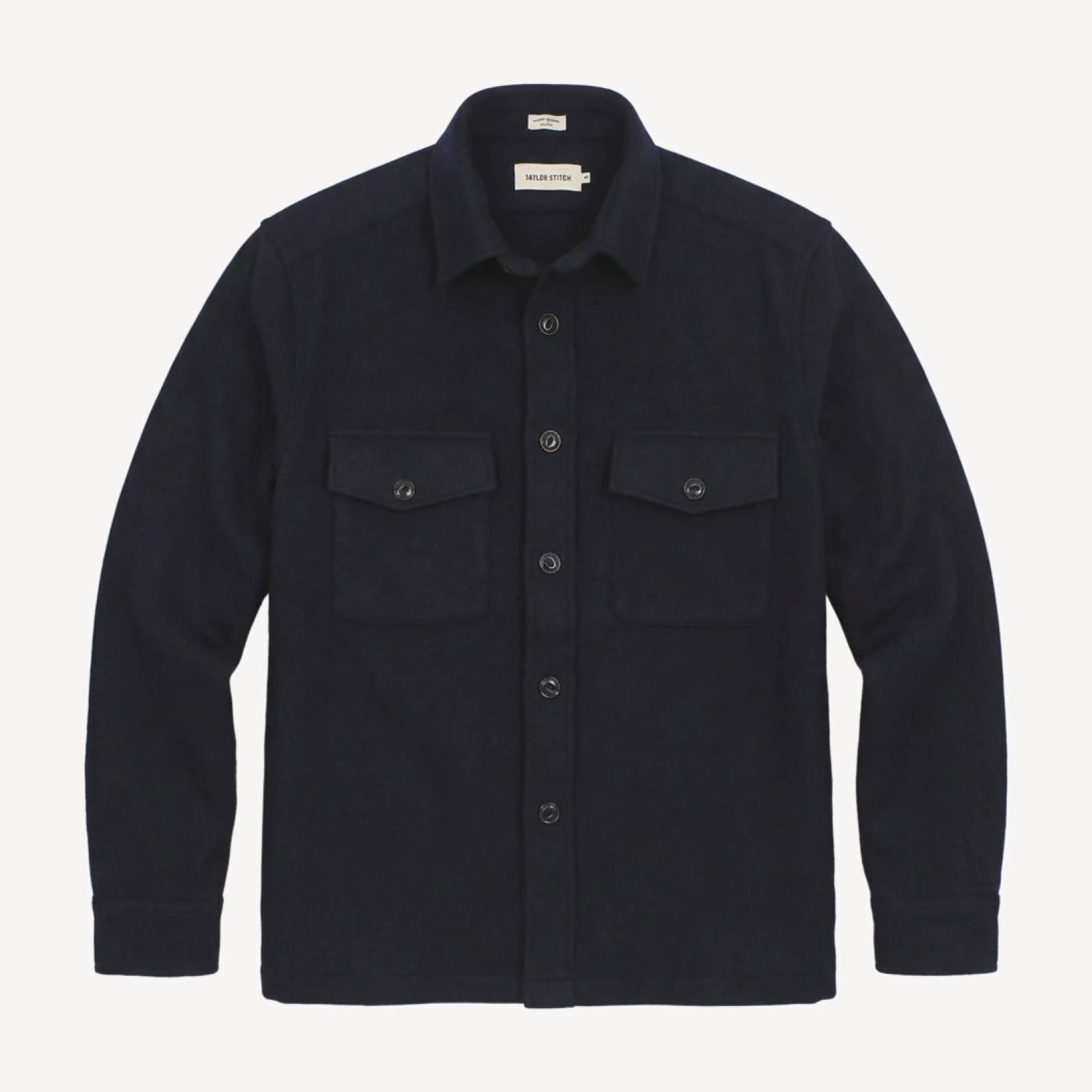 The Maritime Shirt Jacket in Navy Melton Wool