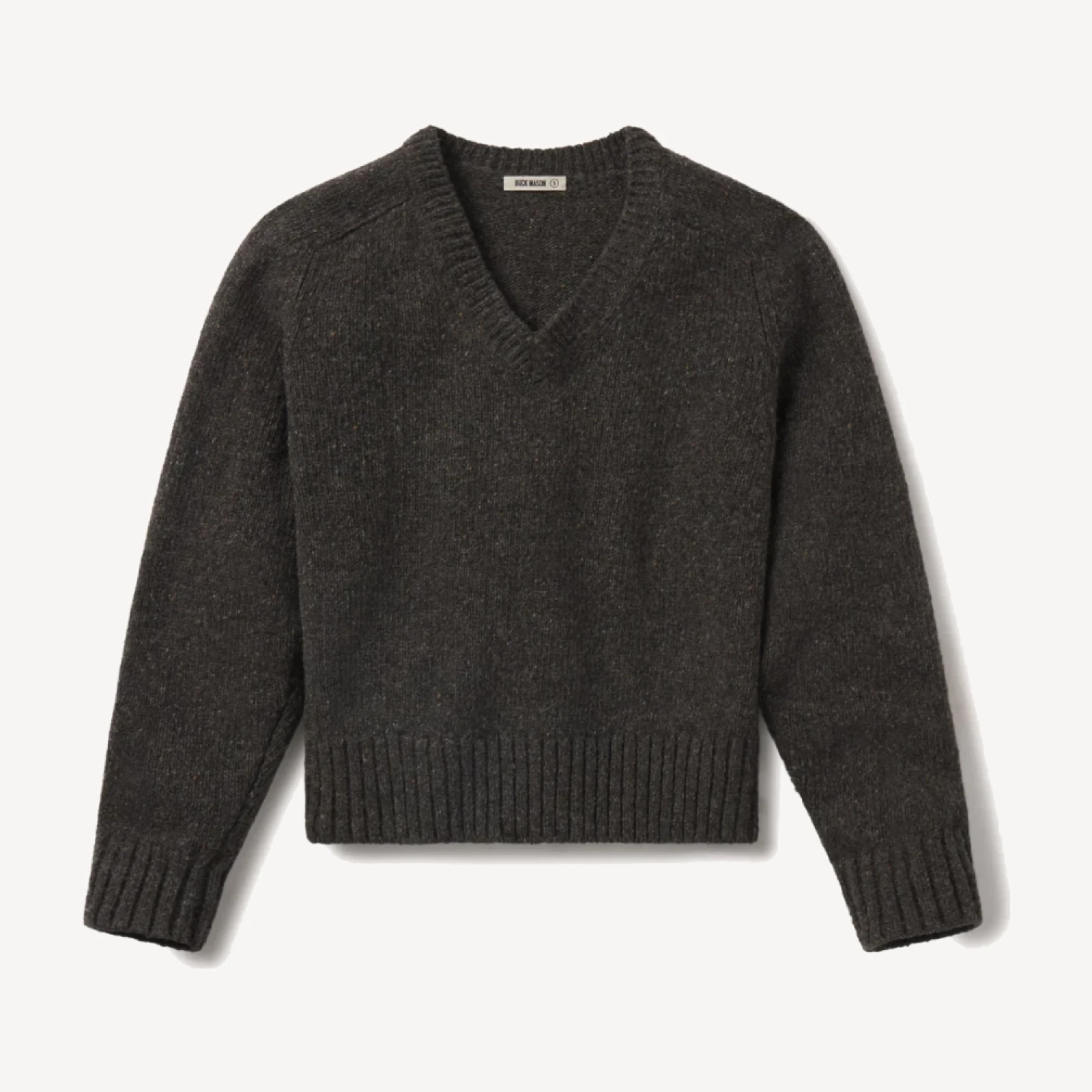 Cobblestone Seastack Wool Tweed V-Neck