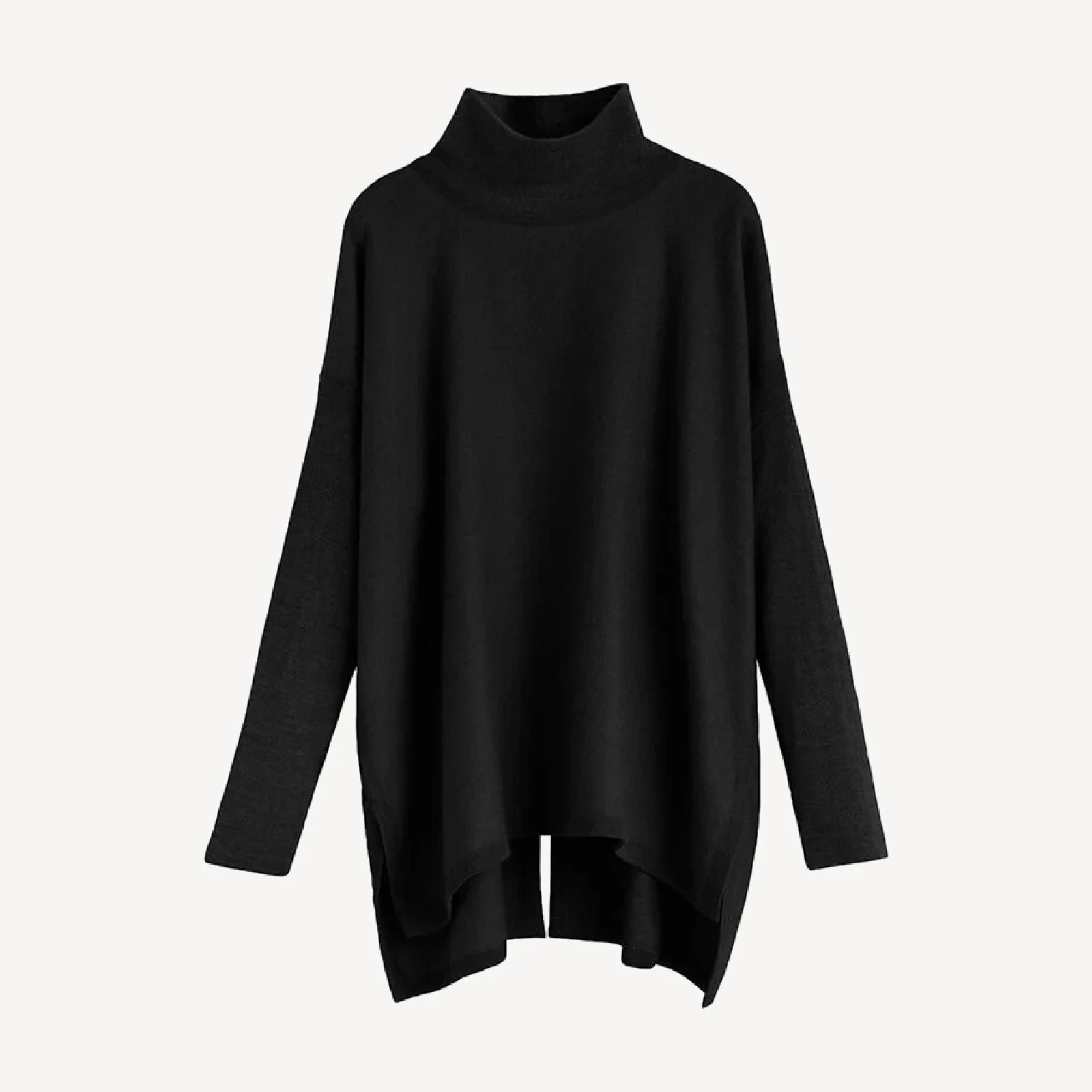 Alpaca Open-Back Turtleneck Sweater