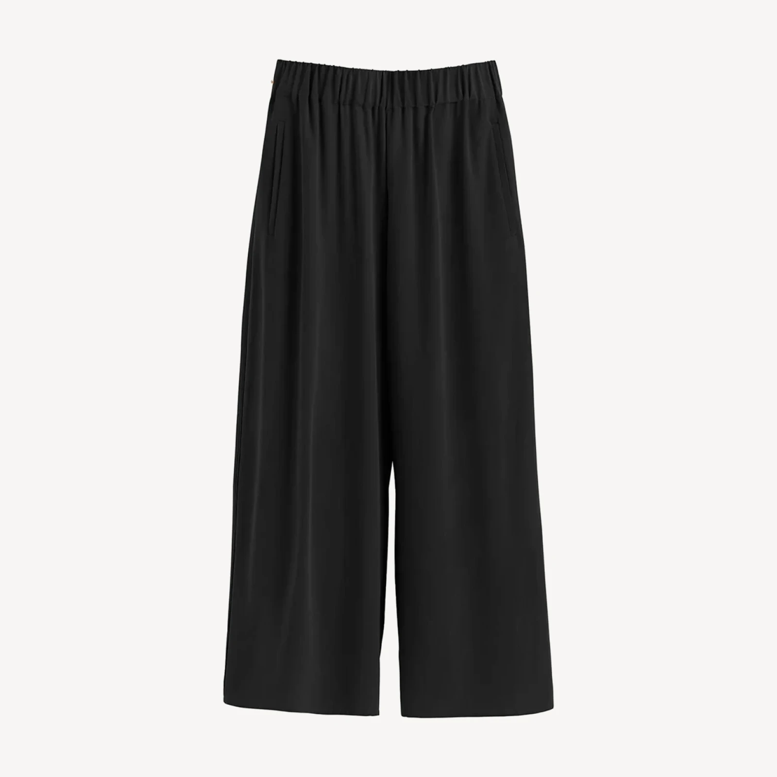 Washable Silk Wide-Leg Cropped Pant